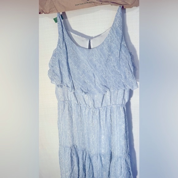 Joie 100% Silk Blue Floral Tiered Top Spaghetti Strap Dress - Picture 7 of 11